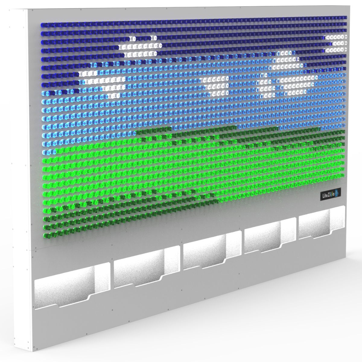 10x6 LiteZilla Light Wall in White with design  of hills and clouds