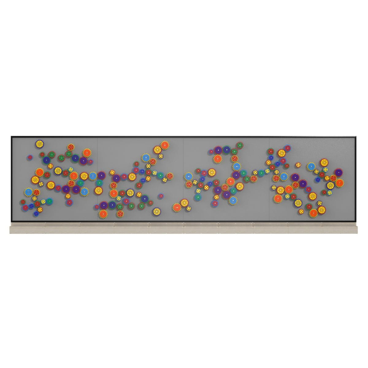 20x5 LiteZilla MagWiz Magnetic Wall Sensory Gears in Grey