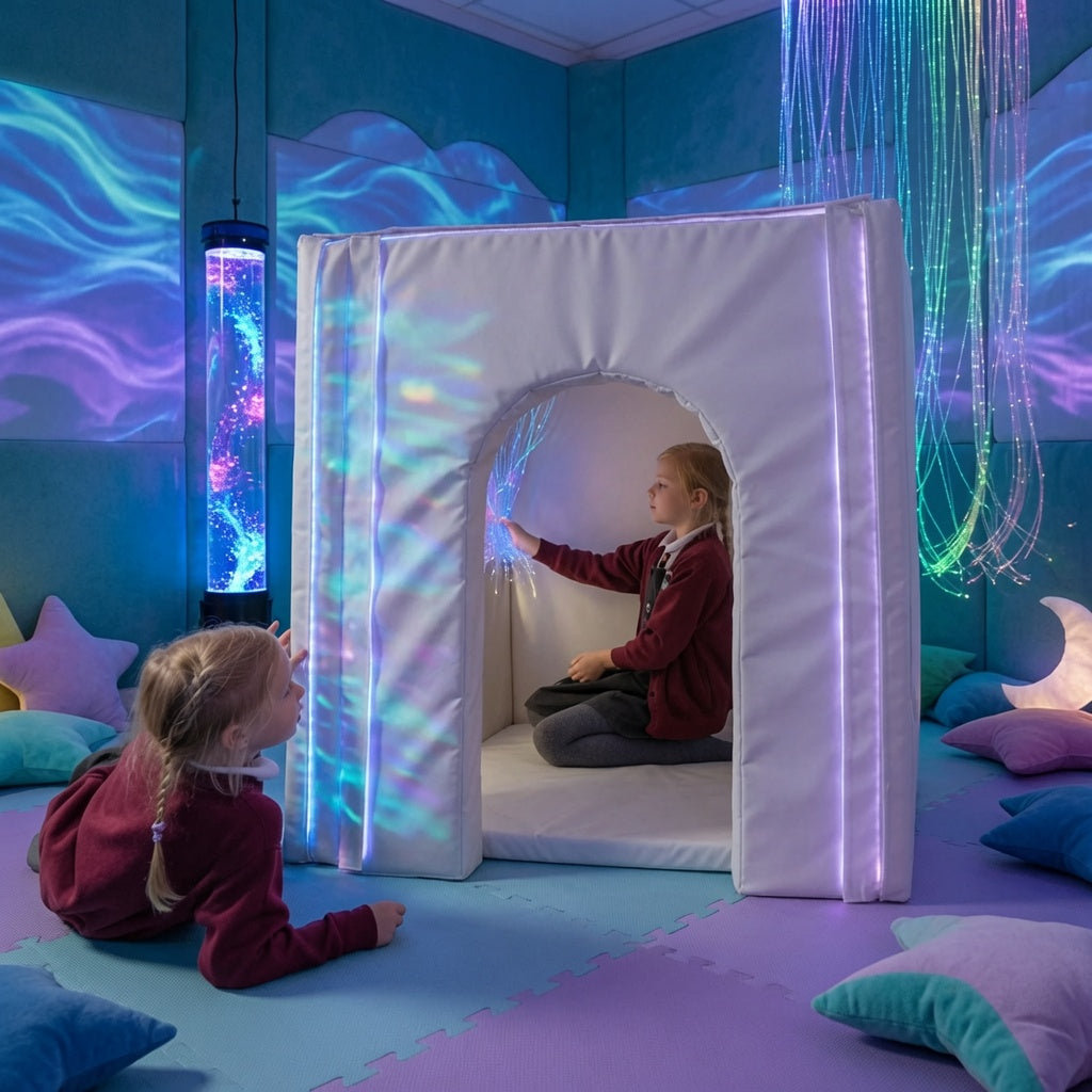 2 Girls Playing in a Portable Sensory Den inside a Sensory Room.jpg