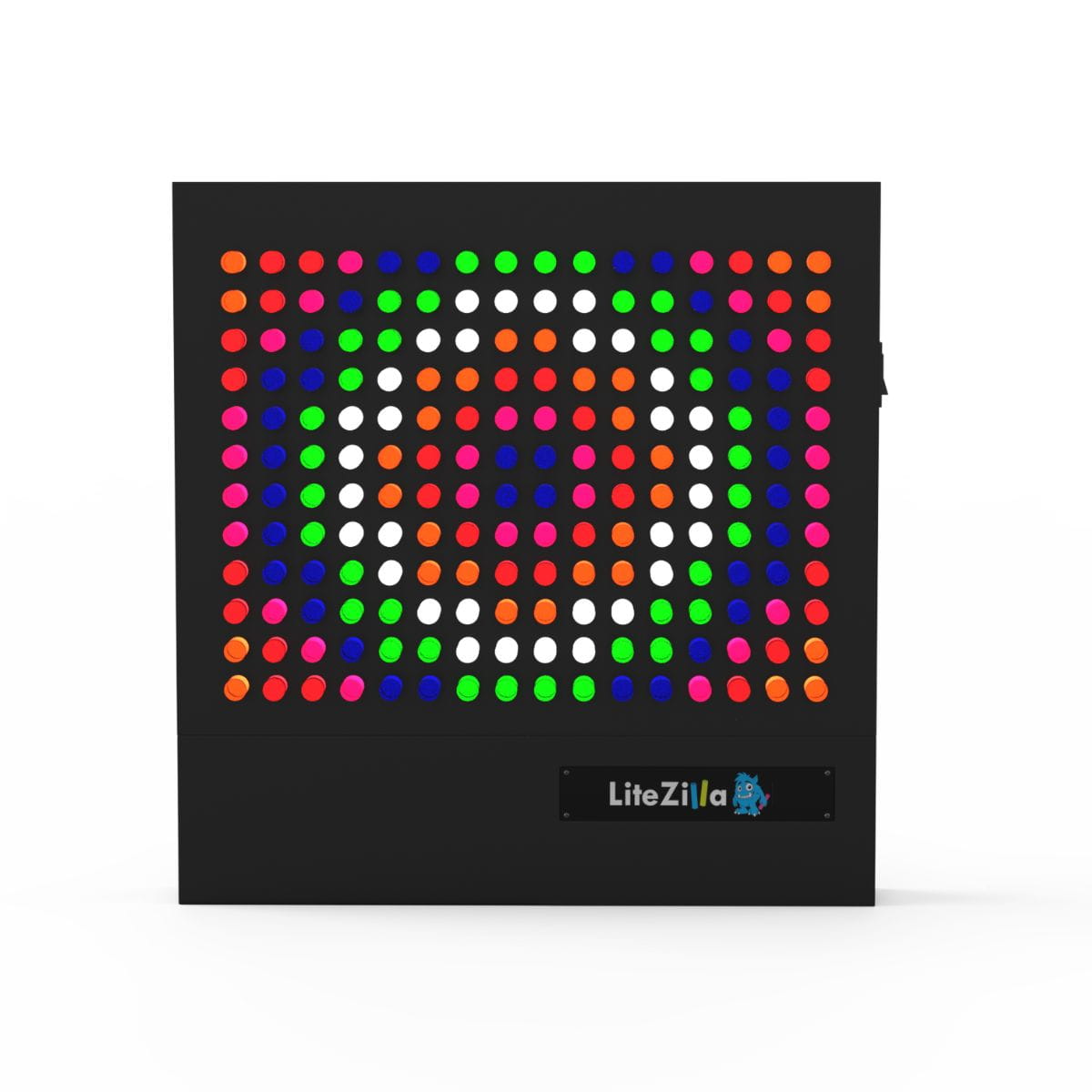 32"x32" LiteZilla Light Wall in Black with colorful design