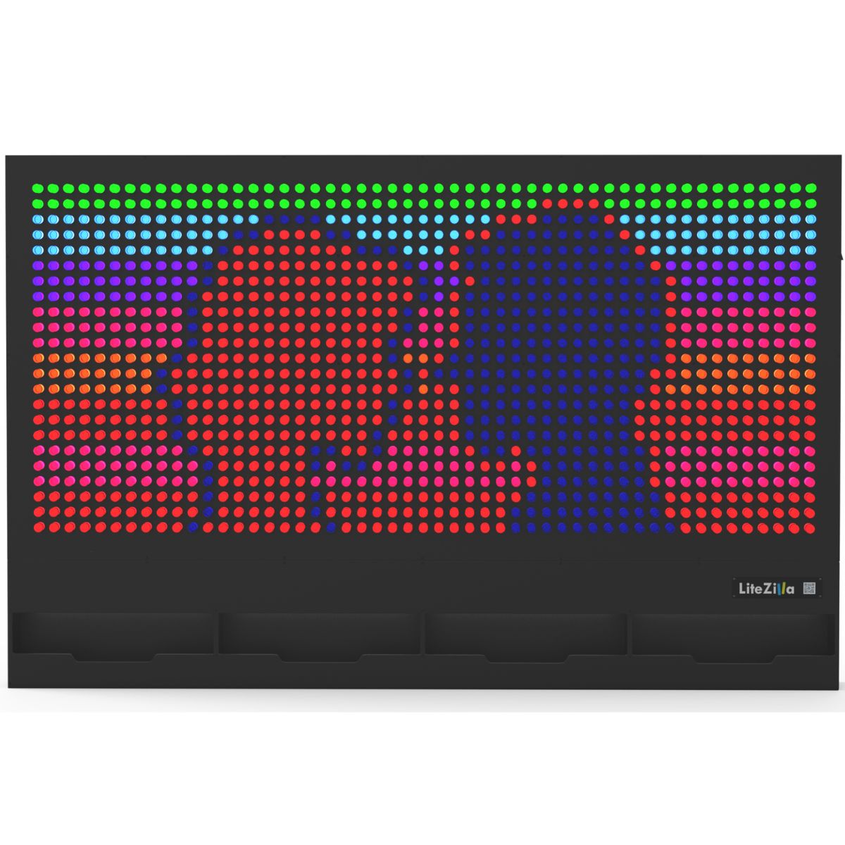 8x5 LiteZilla Light Wall in Black with two faces on it