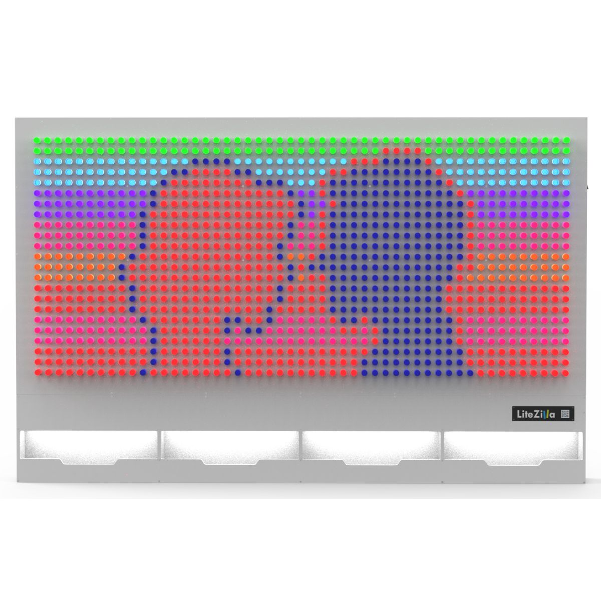 8x5 LiteZilla Light Wall in White with images of two faces for a design