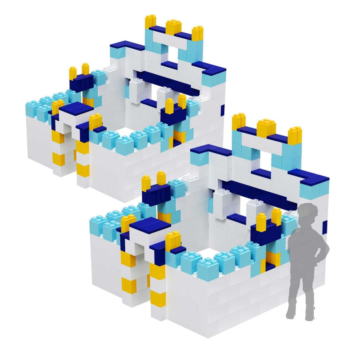 A fort made from EverBlock Modular Building Blocks — Large Starter Kit