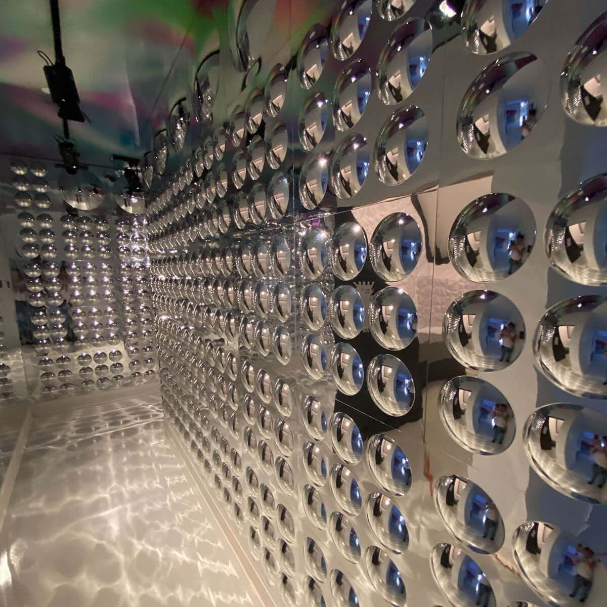 A full wall of Sensory Bubble Mirror Panels