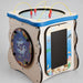 Angled view of two sides of Seascape Activity Island Play Cube