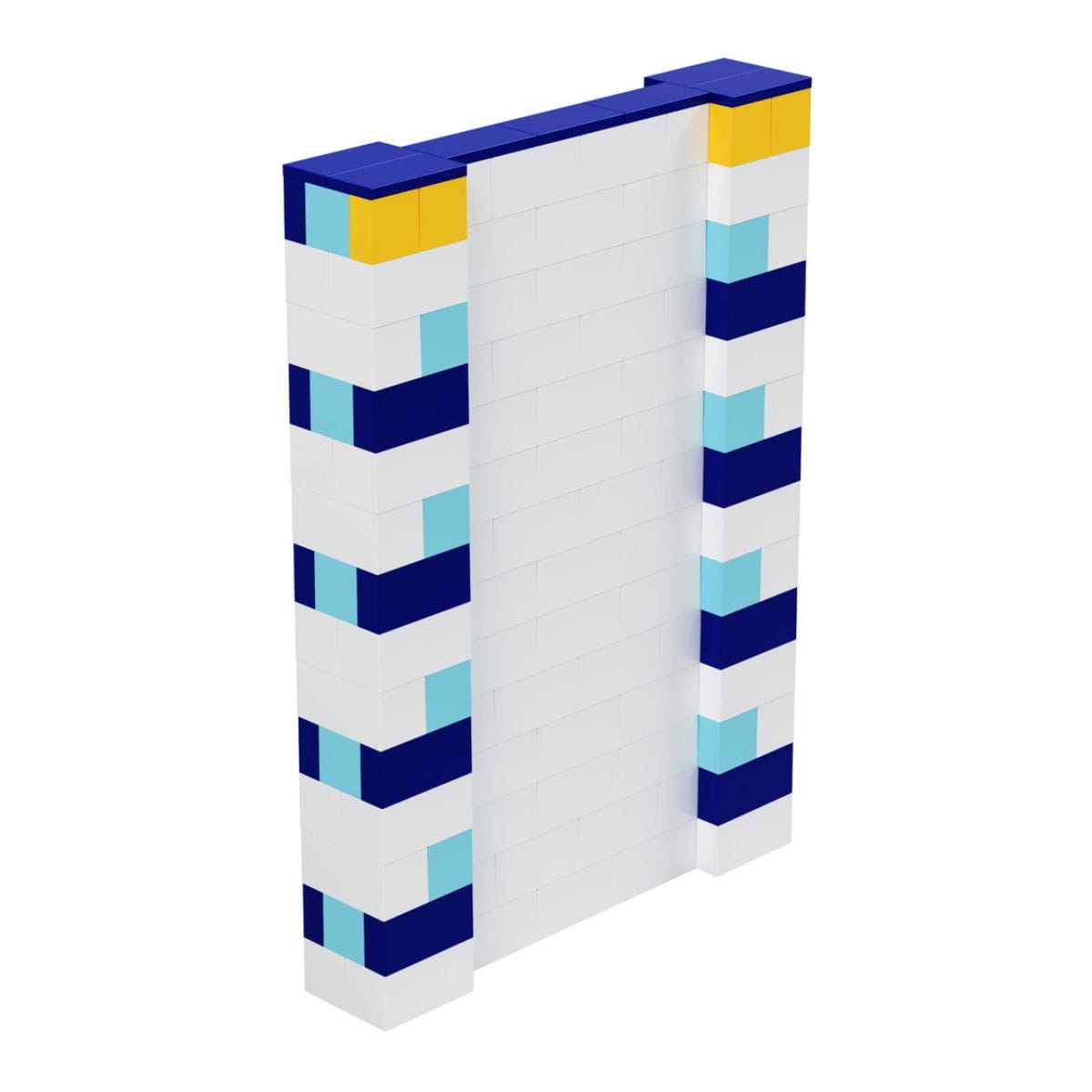 A tall Wall of EverBlock  Building Blocks from the Medium Starter Kit