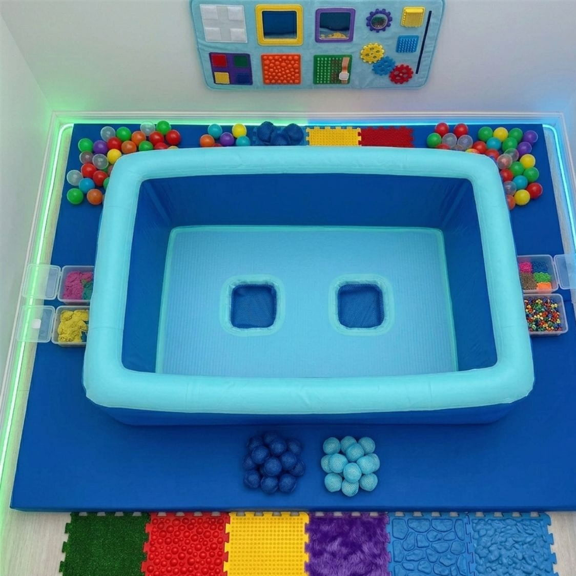 Birdseye view of Heavy Duty Inflatable Sensory Ball Pit empty