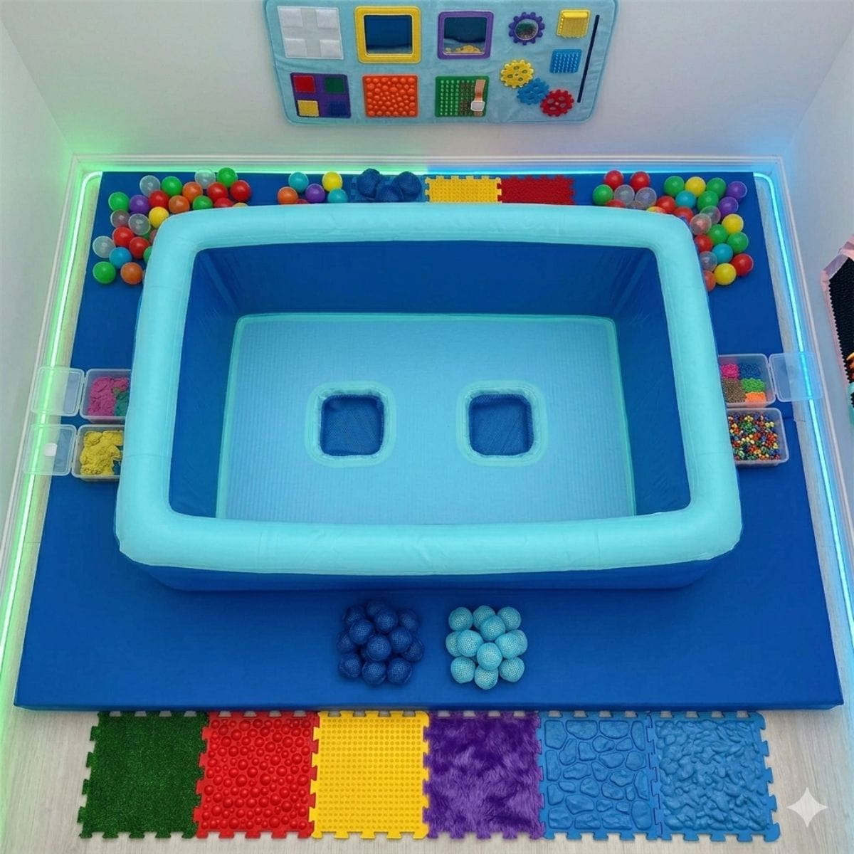 Birdseye view of Heavy Duty Inflatable Sensory Ball Pit empty