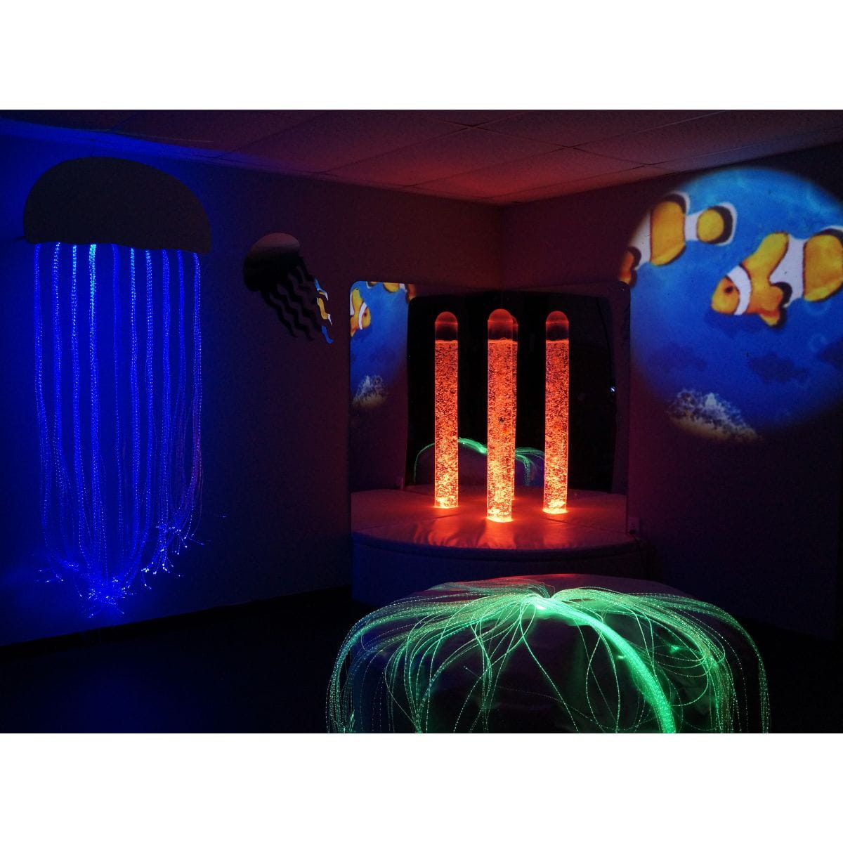 Blue, Green, and Orange fiber optic light included with Underwater Adventures Sensory Room Package