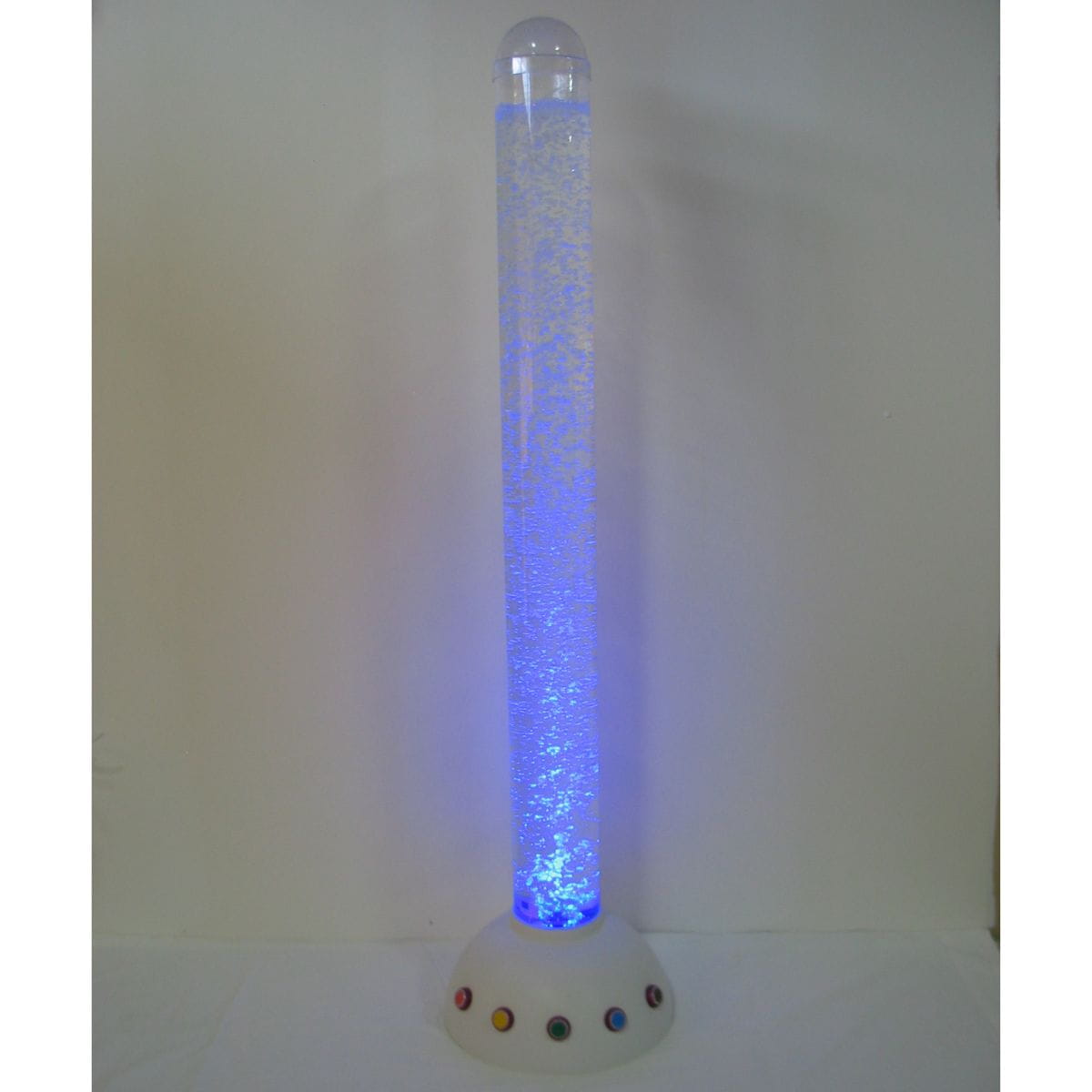 Blue color option lit up on the Touch Sensitive Bubble Tube