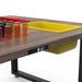 Closeup of IllumiTable Light Bright Table in Walnut Veneer Finish