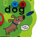 Closeup of the dog with tongue out on the Alphabet Tree Sensory Wall Panel