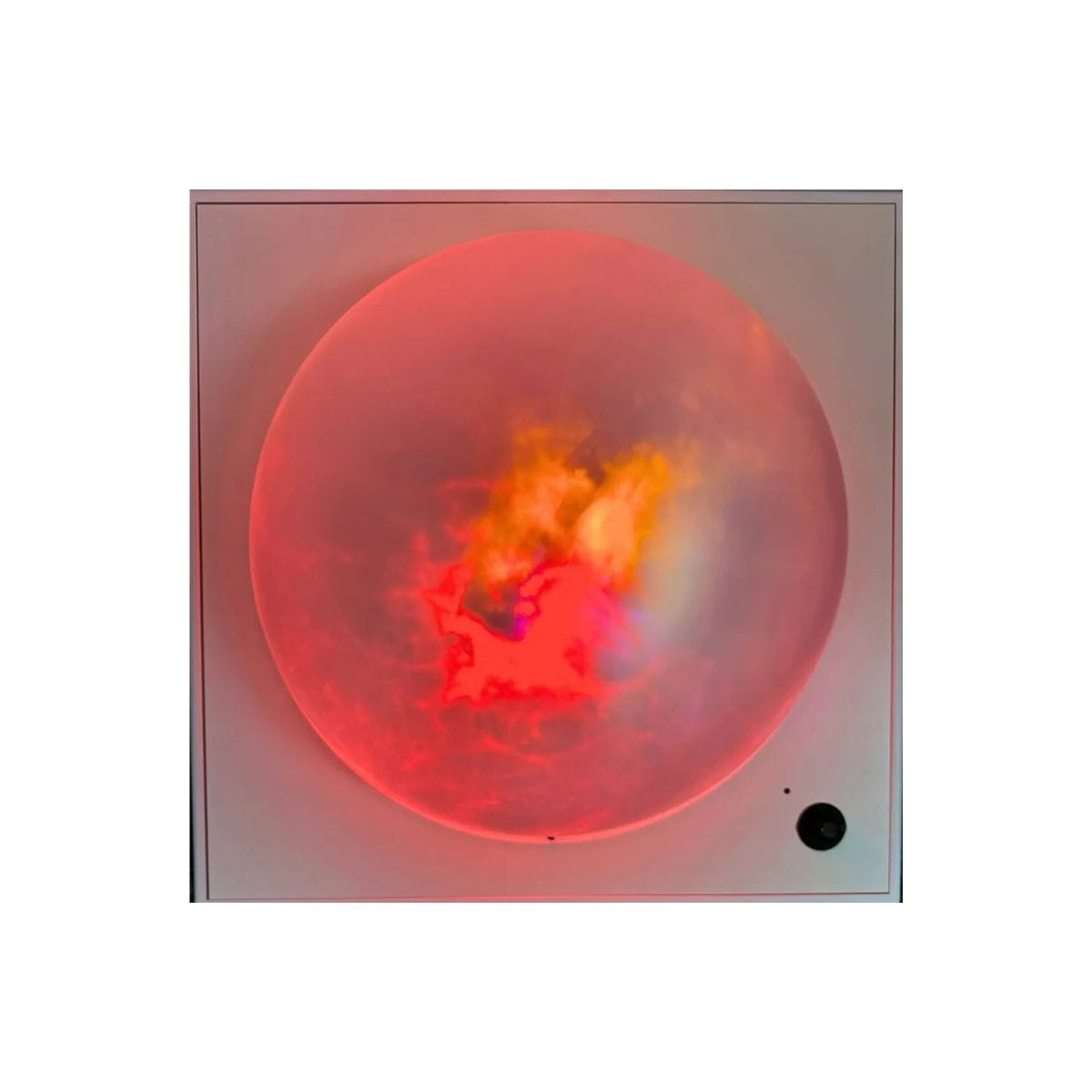Closeup of Wall Mounted Sound Light Dome with red, yellow and orange colors