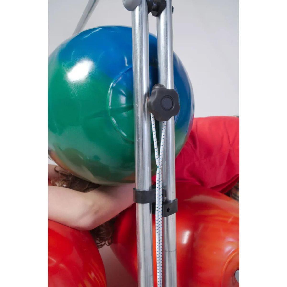 Closeup of kid in Autism Squeeze Machine frin TFH