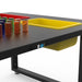 Closeup view of LitePins and power button on the IllumiTable Light Bright Table 