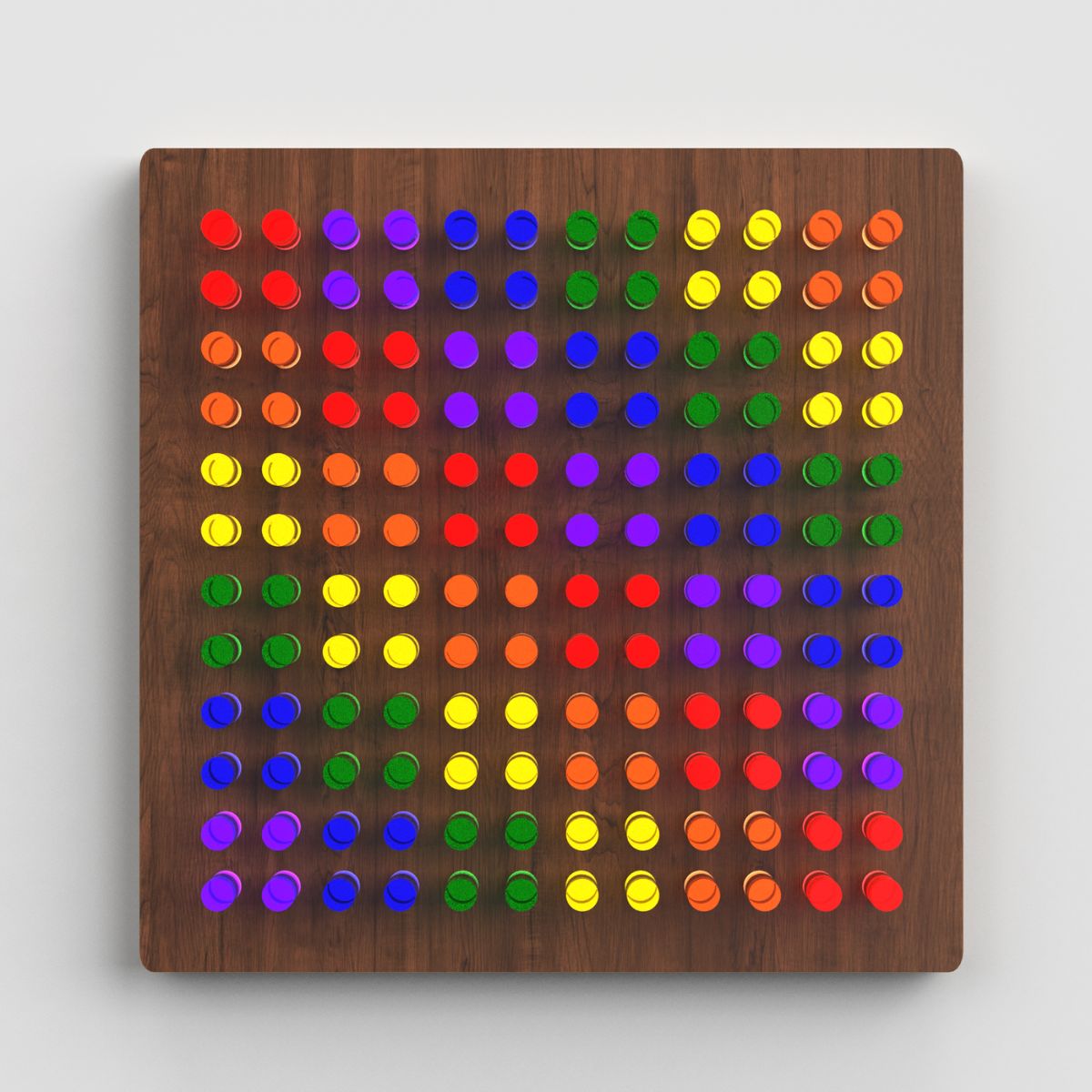 Colorful zig zag design on LiteZilla Mini in Dark Wood 