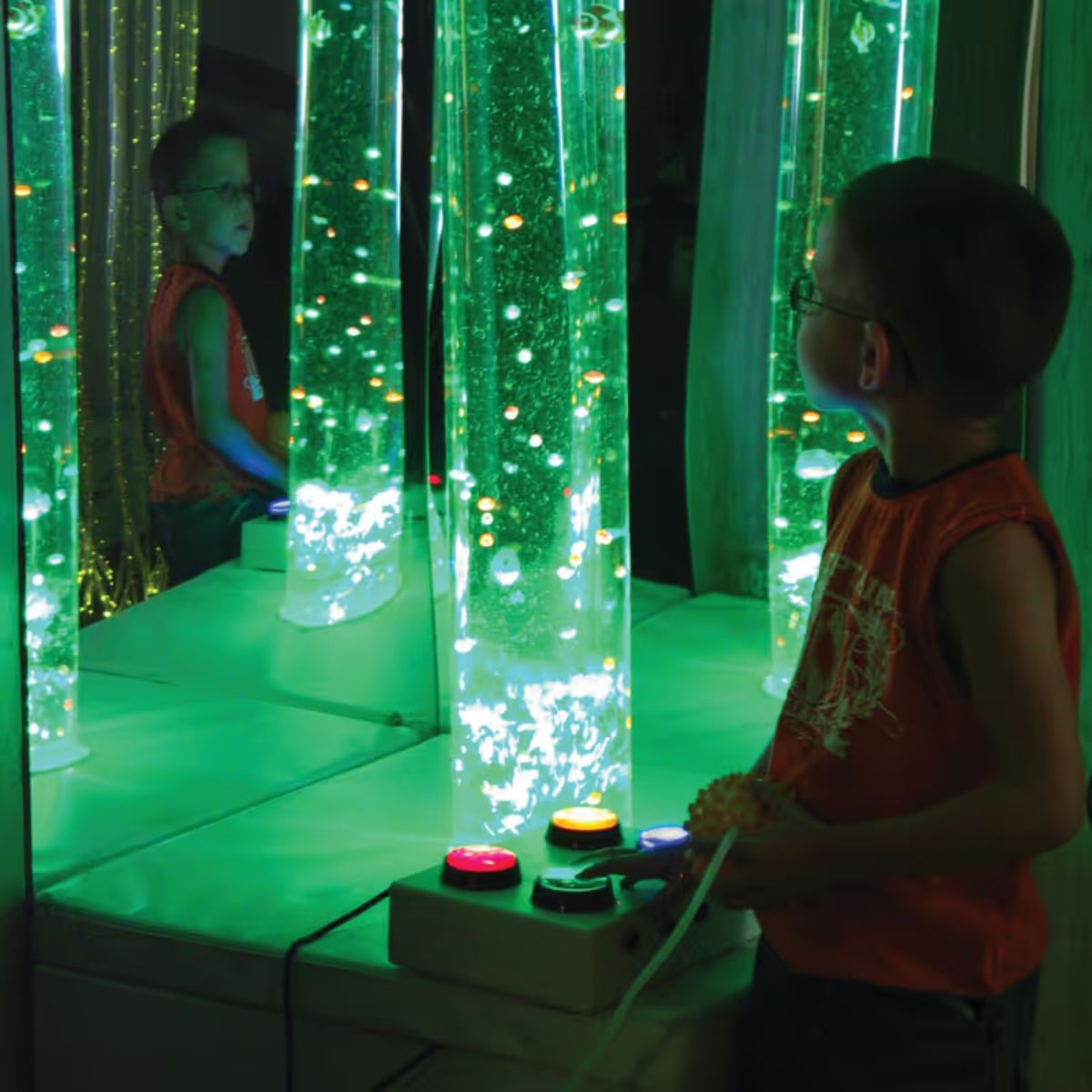 Corner Sensory Room Package Interactive Bubble Tube with Kid controlling it