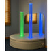 Double Bubble Tube Sensory Room Platform with 60 inch tube in green and 80 inch tube in blue 