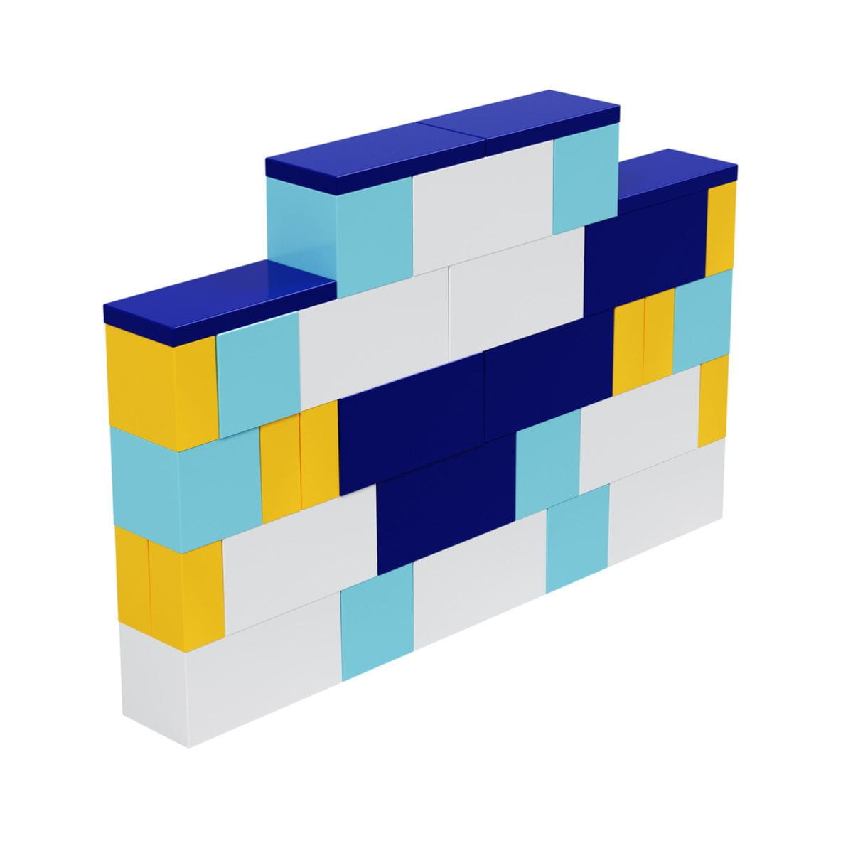 EverBlock Modular Building Blocks wall built from the 50 Piece Small Starter Set
