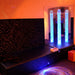 Exeria USA Sensory Room LED Fiber Optic Wall Carpet next to blue bubble tube