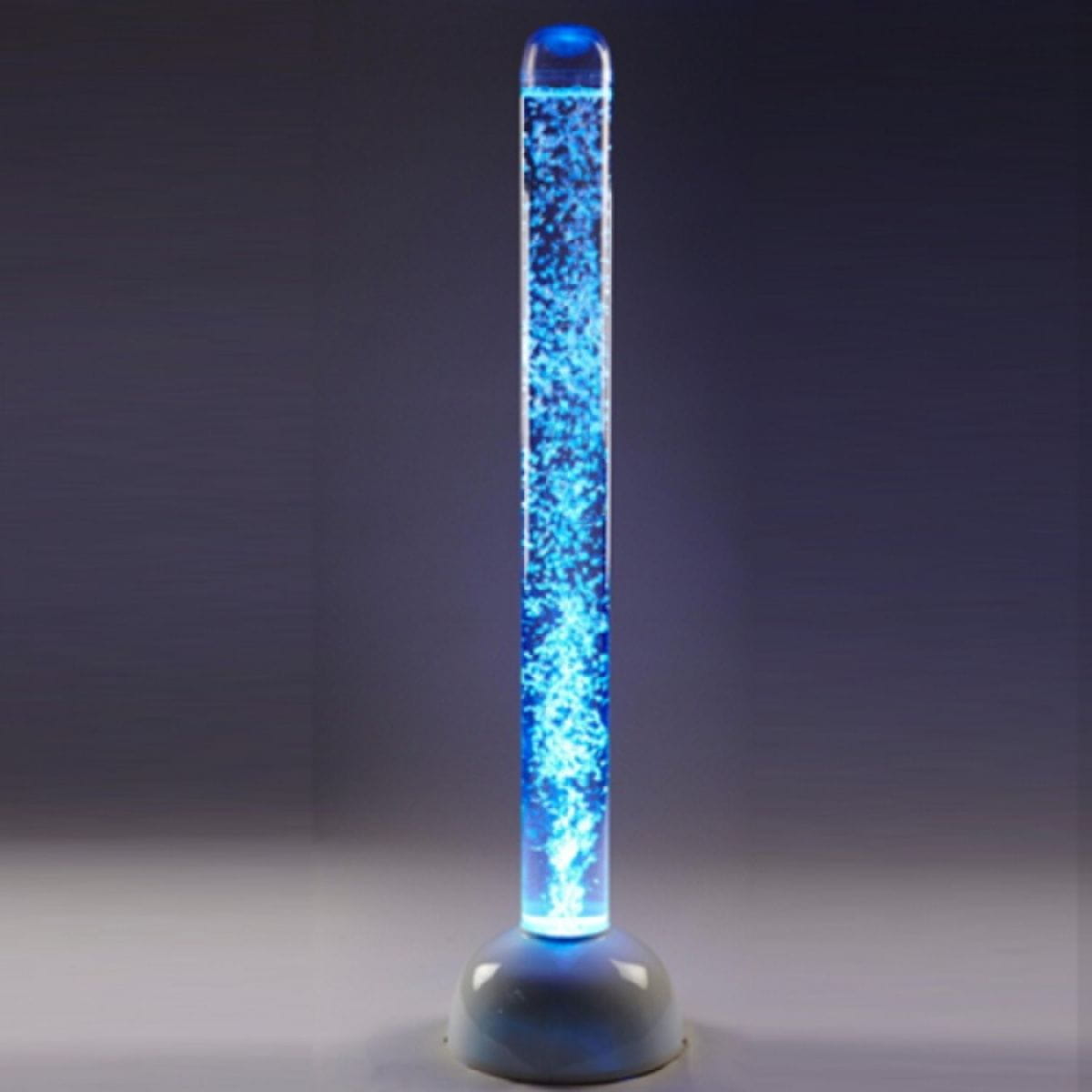 Experia Calming LED Sensory Bubble Tube lit up in blue