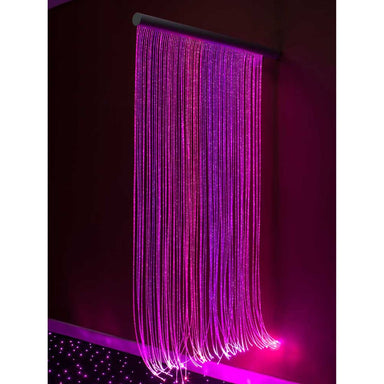 Fiber Optic Sensory Light Wall Cascade in Pink