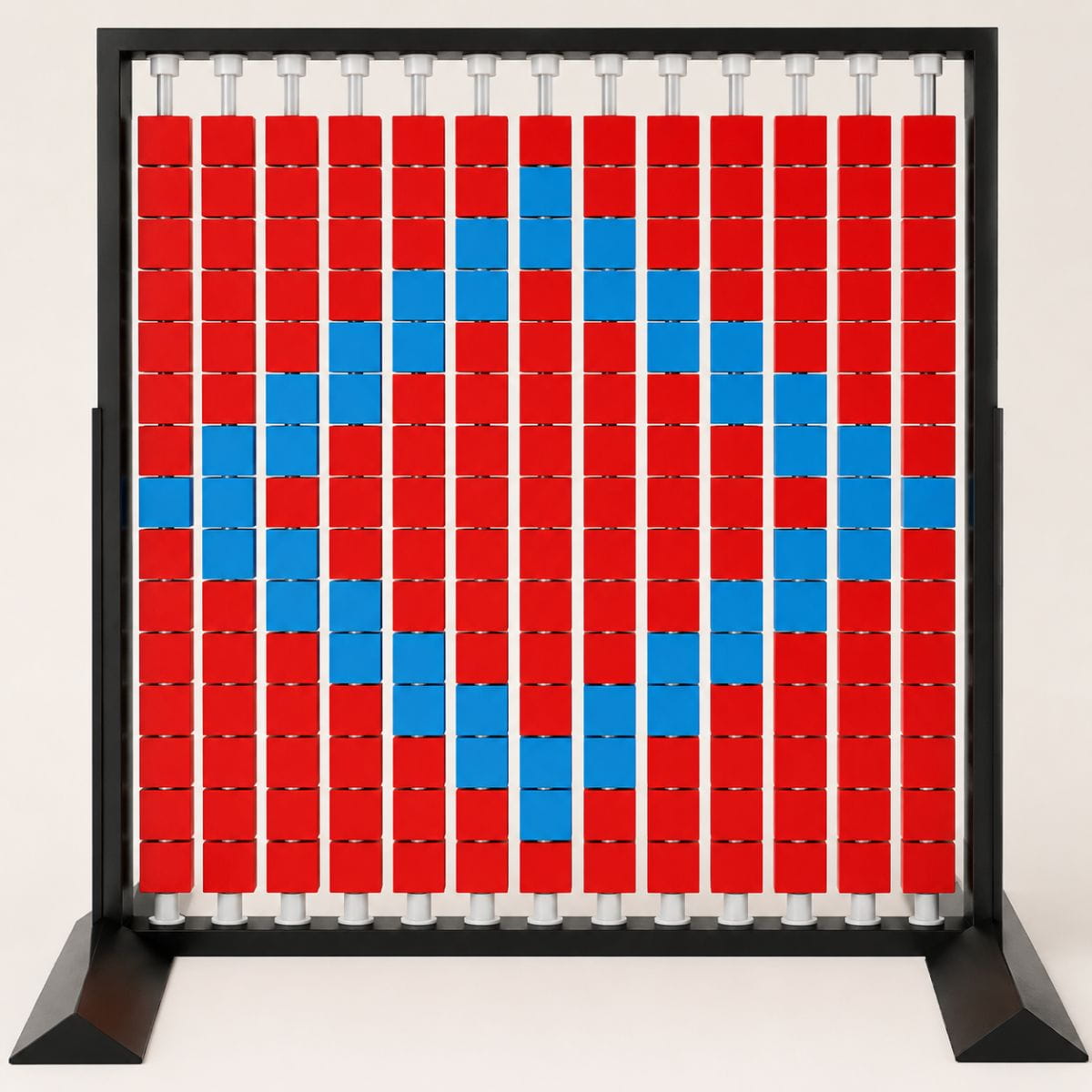 Freestanding LiteZilla Mosaico Interactive Wall with Blue and Red Squares