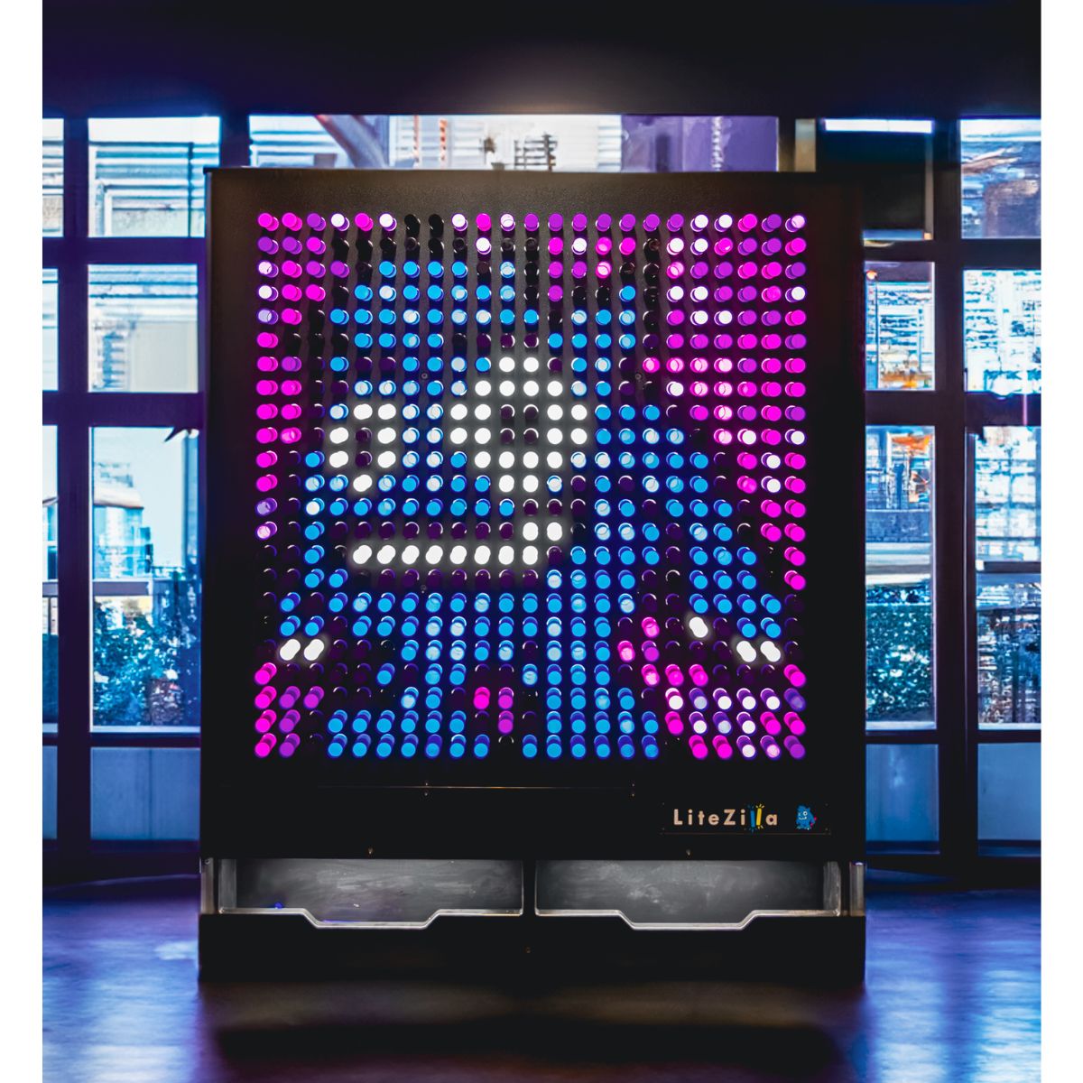Giant LiteZilla logo on the 4x5 LiteZilla Lite Brite 
