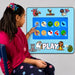 Girl choosing an option on the Keydo Interactive Touch Screen Wall Panel