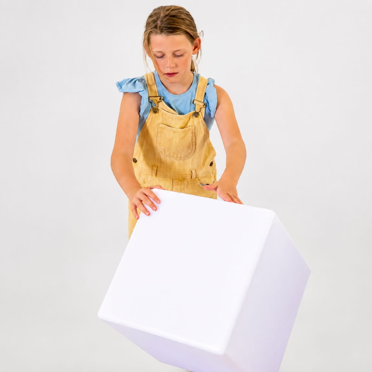 Girl playing with the LED Mood Square