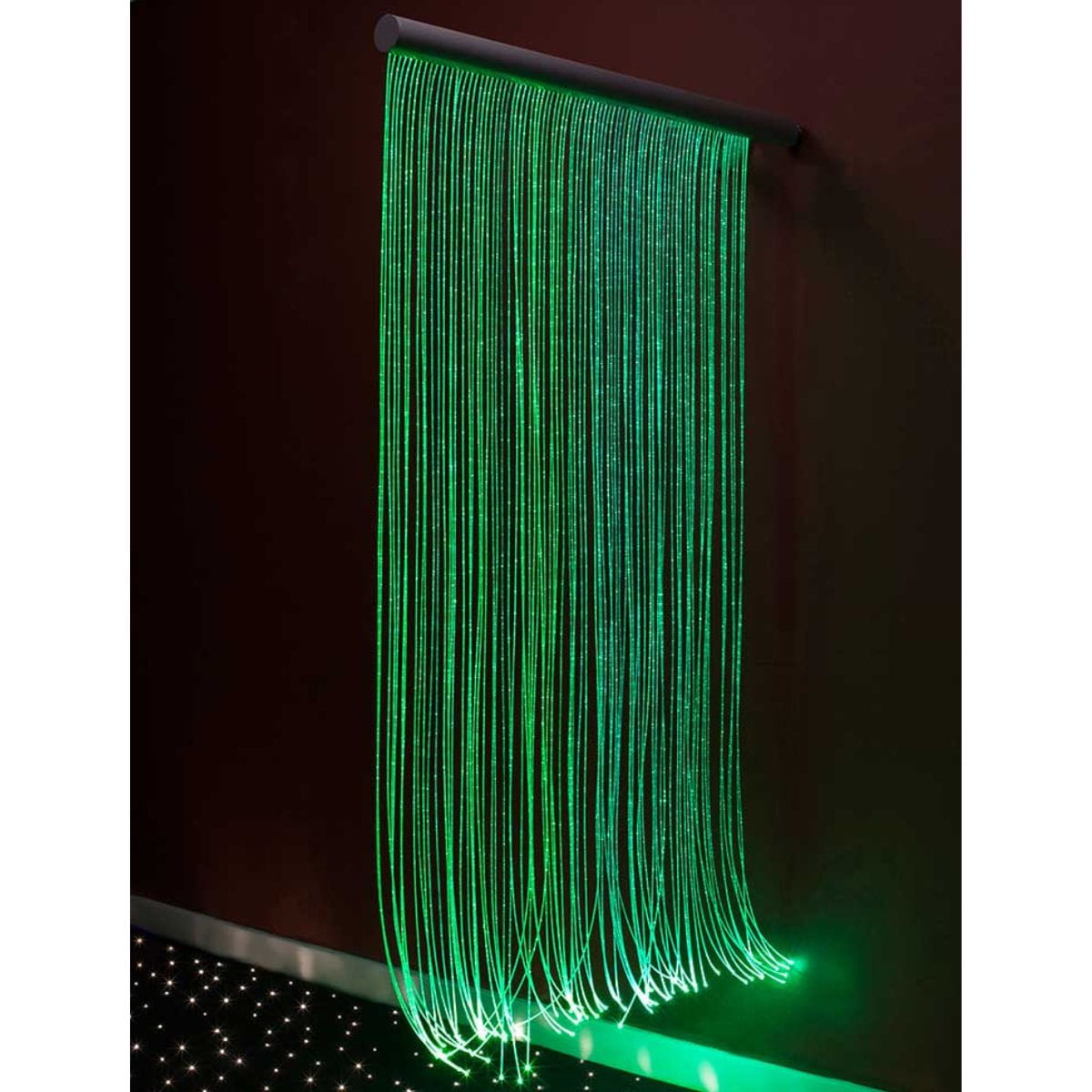Green Fiber Optic Sensory Light Wall Cascade