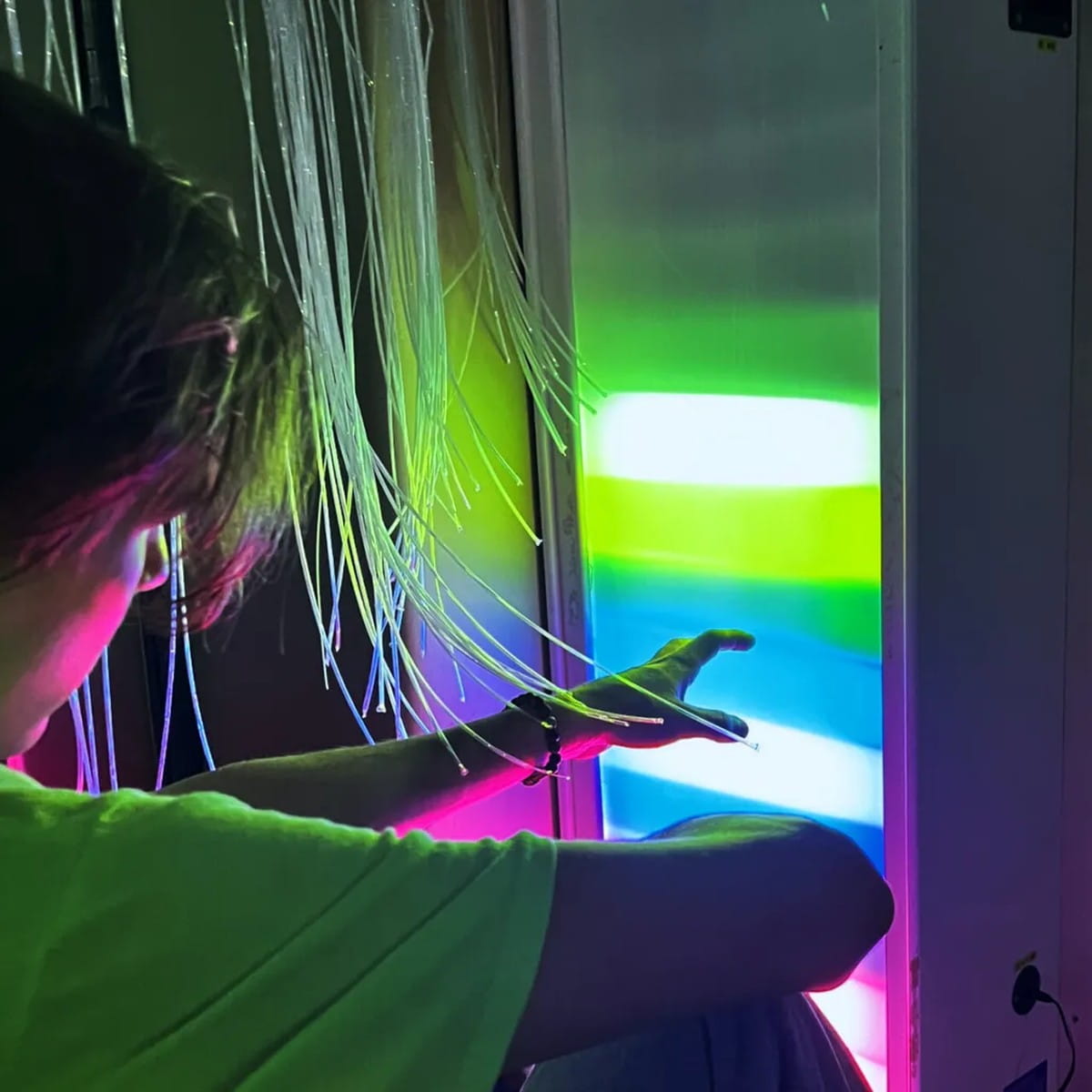 Hand up to the Sensory Ladder Lights Touch Interactive Fiber Optic