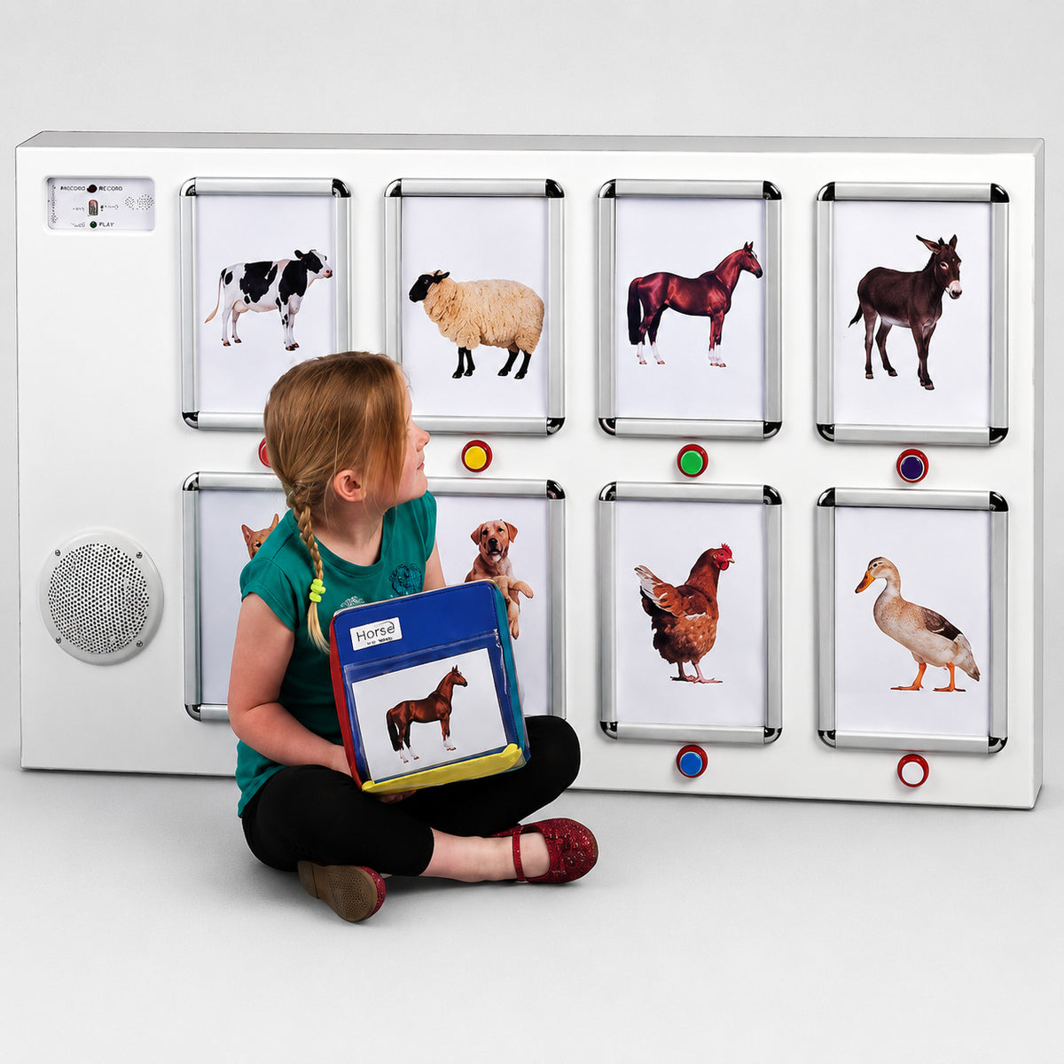 IRiS Soundboard and Qube Bundle with girl looking at soundboard