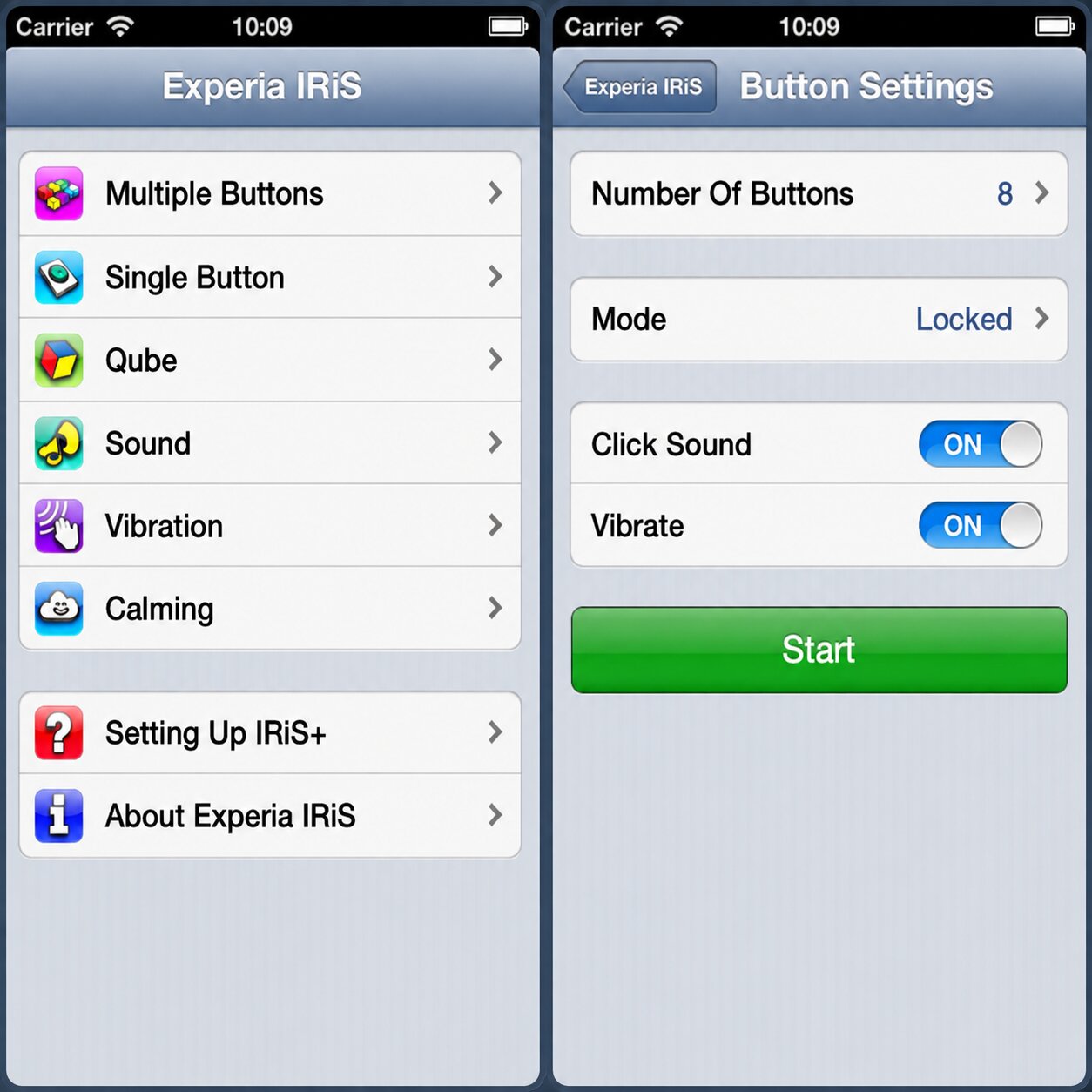 IRiS Sensory Room with IRiS+ Control App on phone