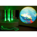 Image of submarine under the sea on wall from Aurora LED projector with bubble tube and Fiber optics lit up in green color that all comes with Experia Sensory Corner bundle 