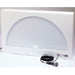 Interactive LED Fanlite Panel with blank white screen and microphone next to it