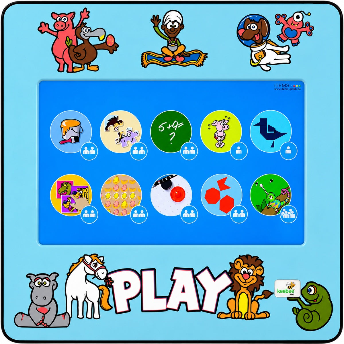 Keydo Interactive Touch Screen Wall Panel in Blueberry