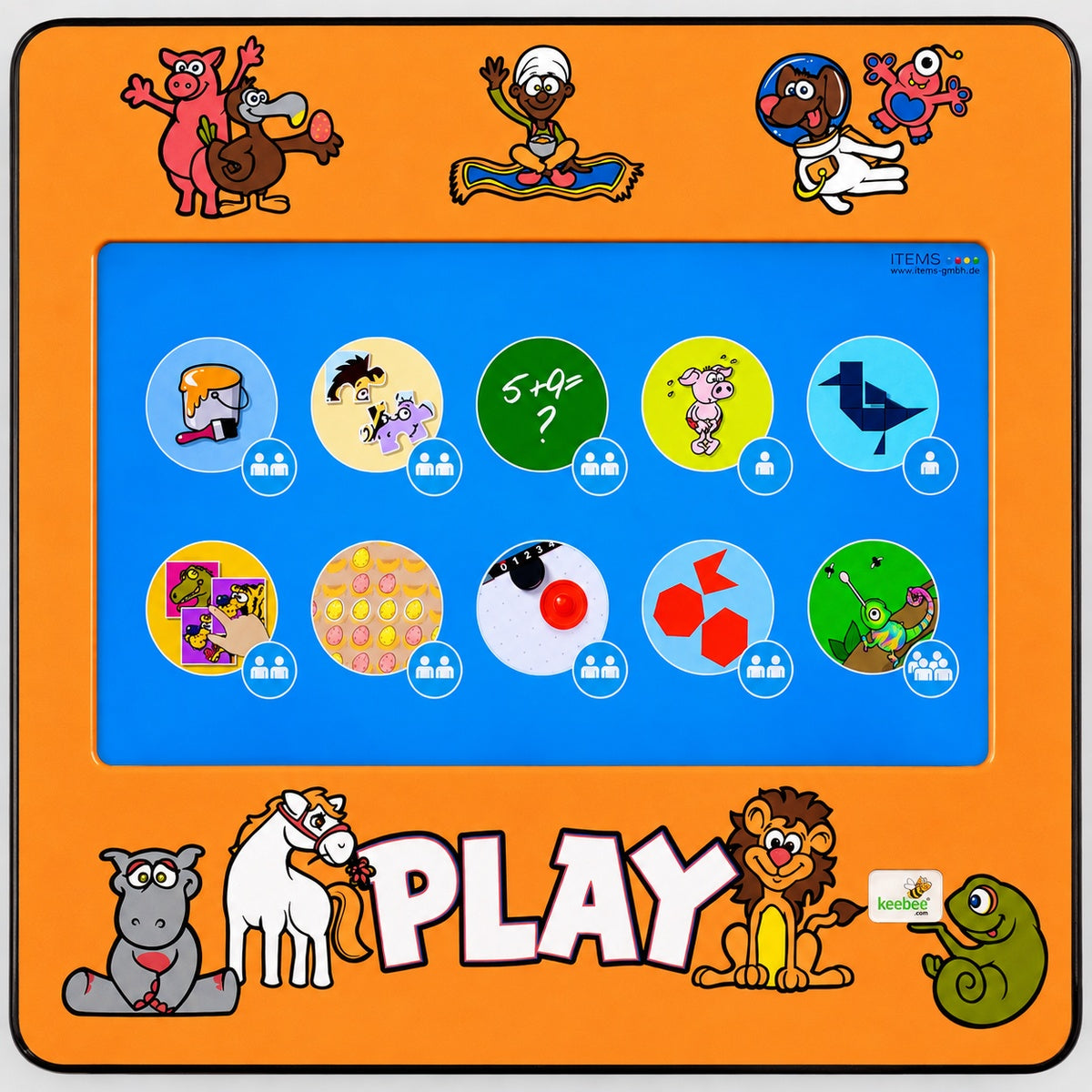 Keydo Interactive Touch Screen Wall Panel in Carnival Orange