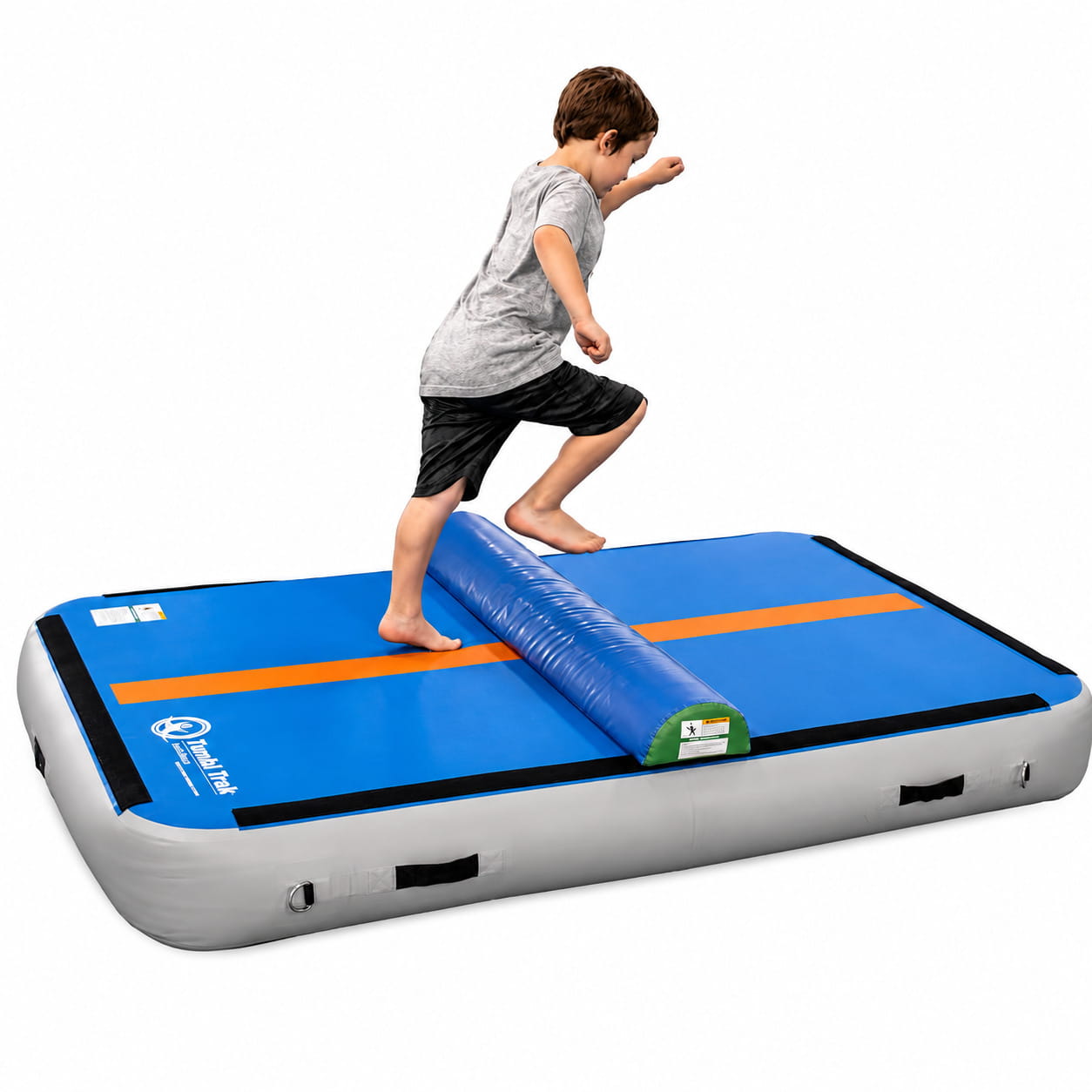 Kid jumping over a half round on the Power Launch