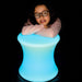 Kid leaning on the LED Mood Light Stool