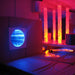 LED Infinity Tunnel Mirror in sensory room with blue light shining from it