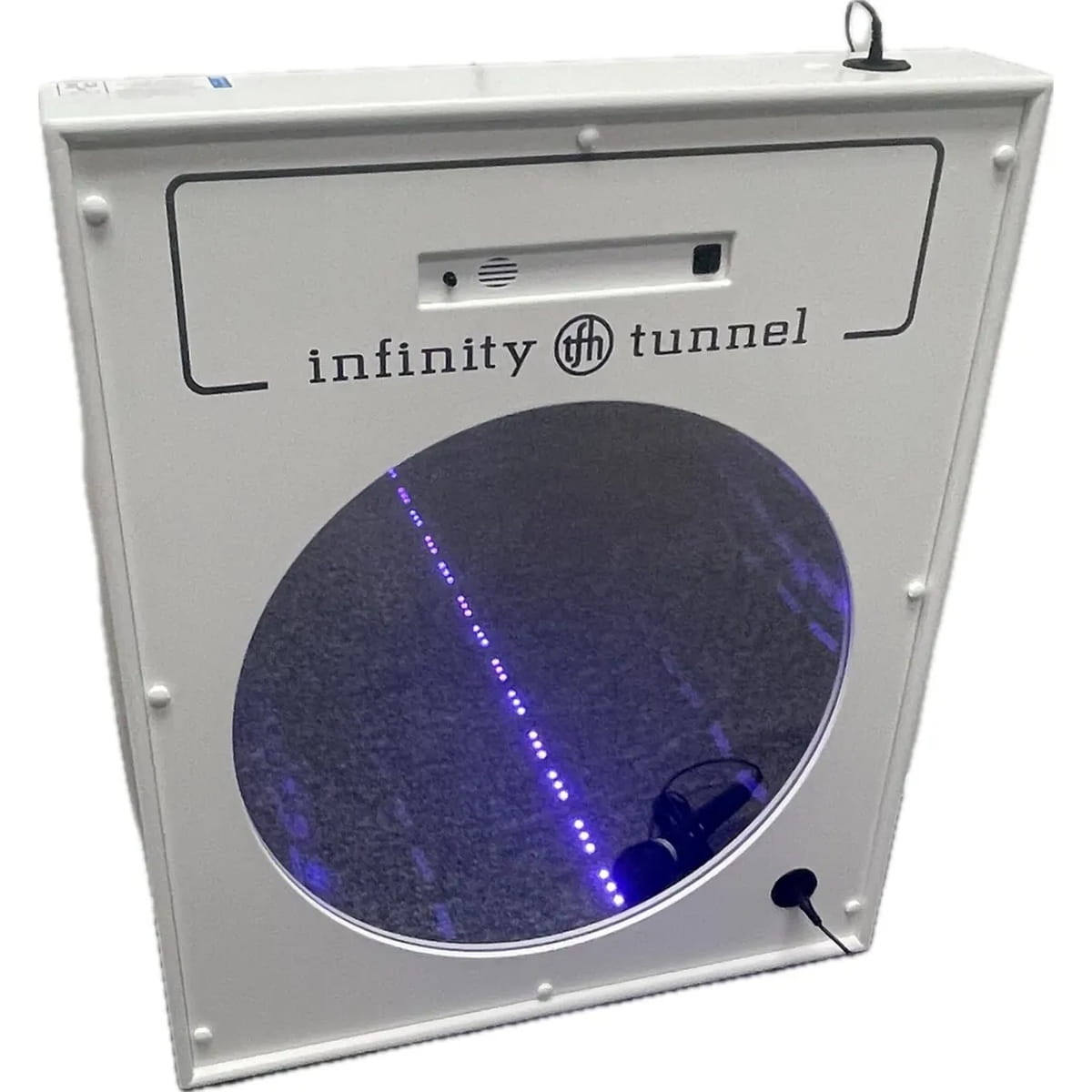 LED Infinity Tunnel Mirror with purple light
