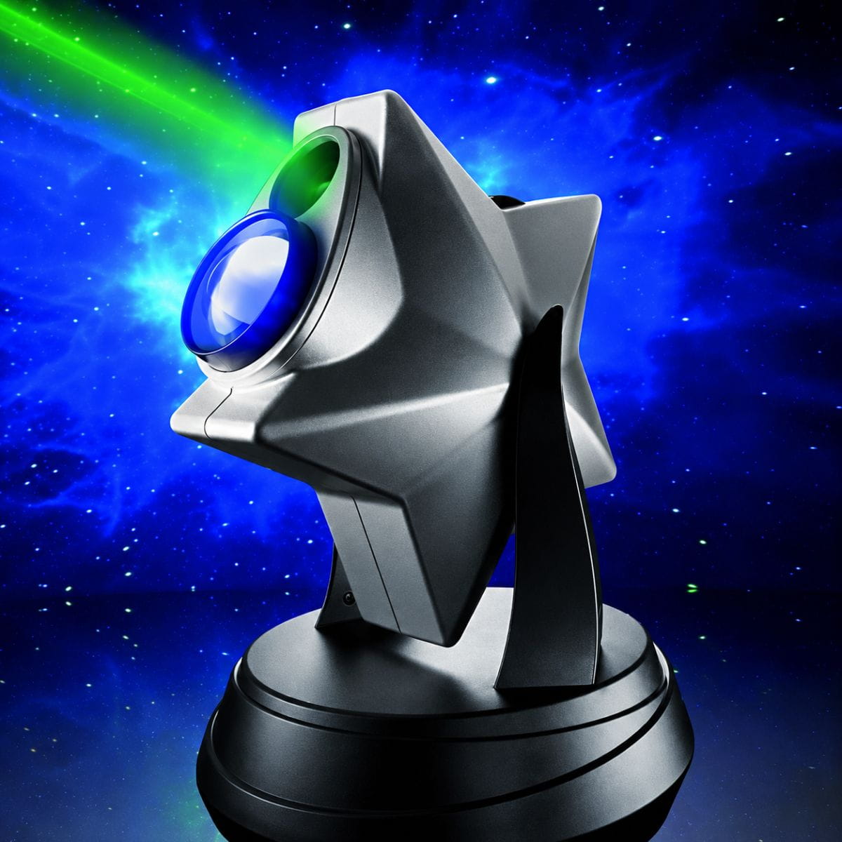 LED Laser Star Projector with stars and cloud in background