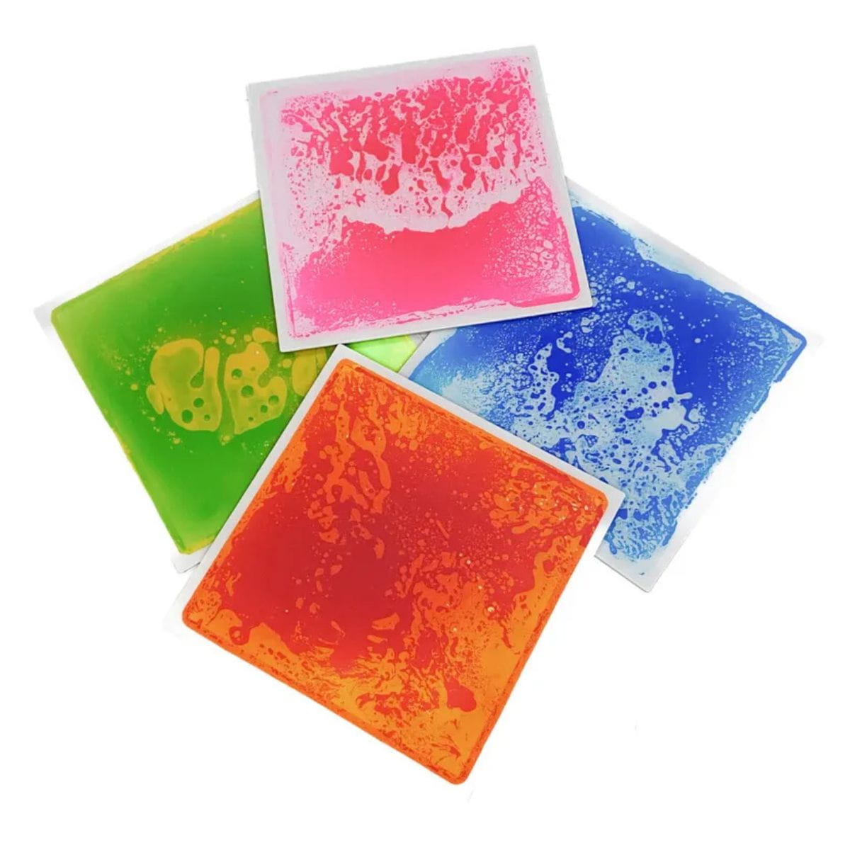 Large Square Liquid Sensory Floor Tiles stacked on top of each other