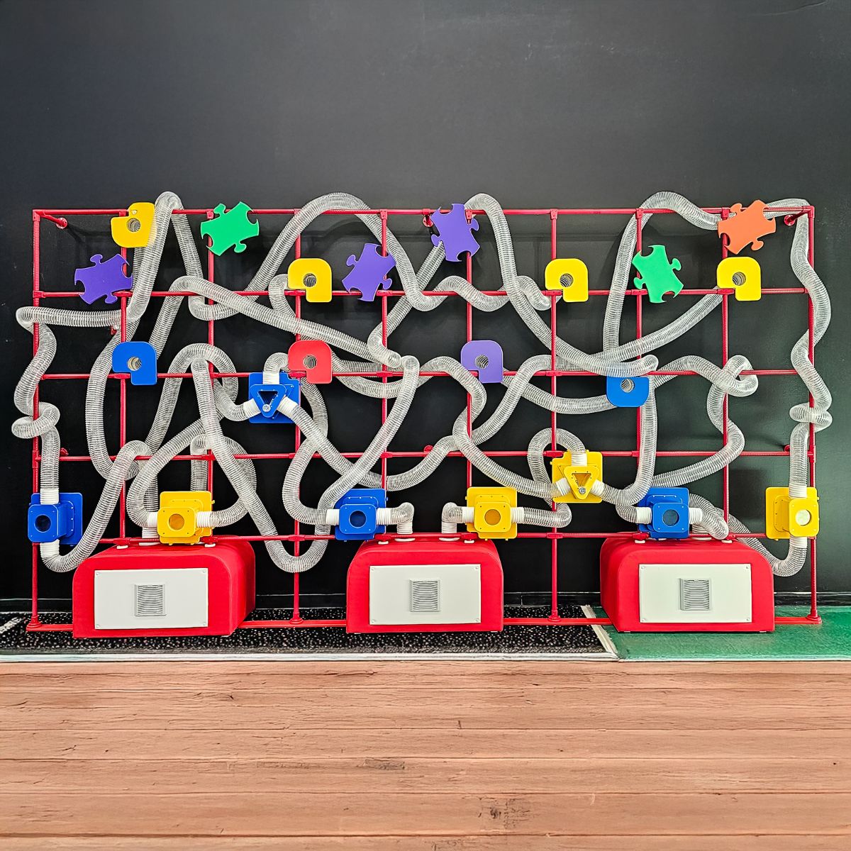 LiteZilla Air-powered Ultimate Scarf Launcher with clear tubing and red frame