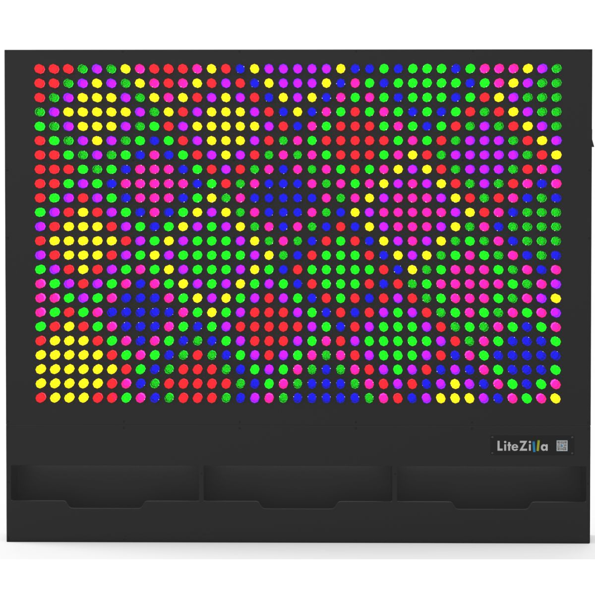 LiteZilla Giant Light Wall 6x5 in Black with a colorful design