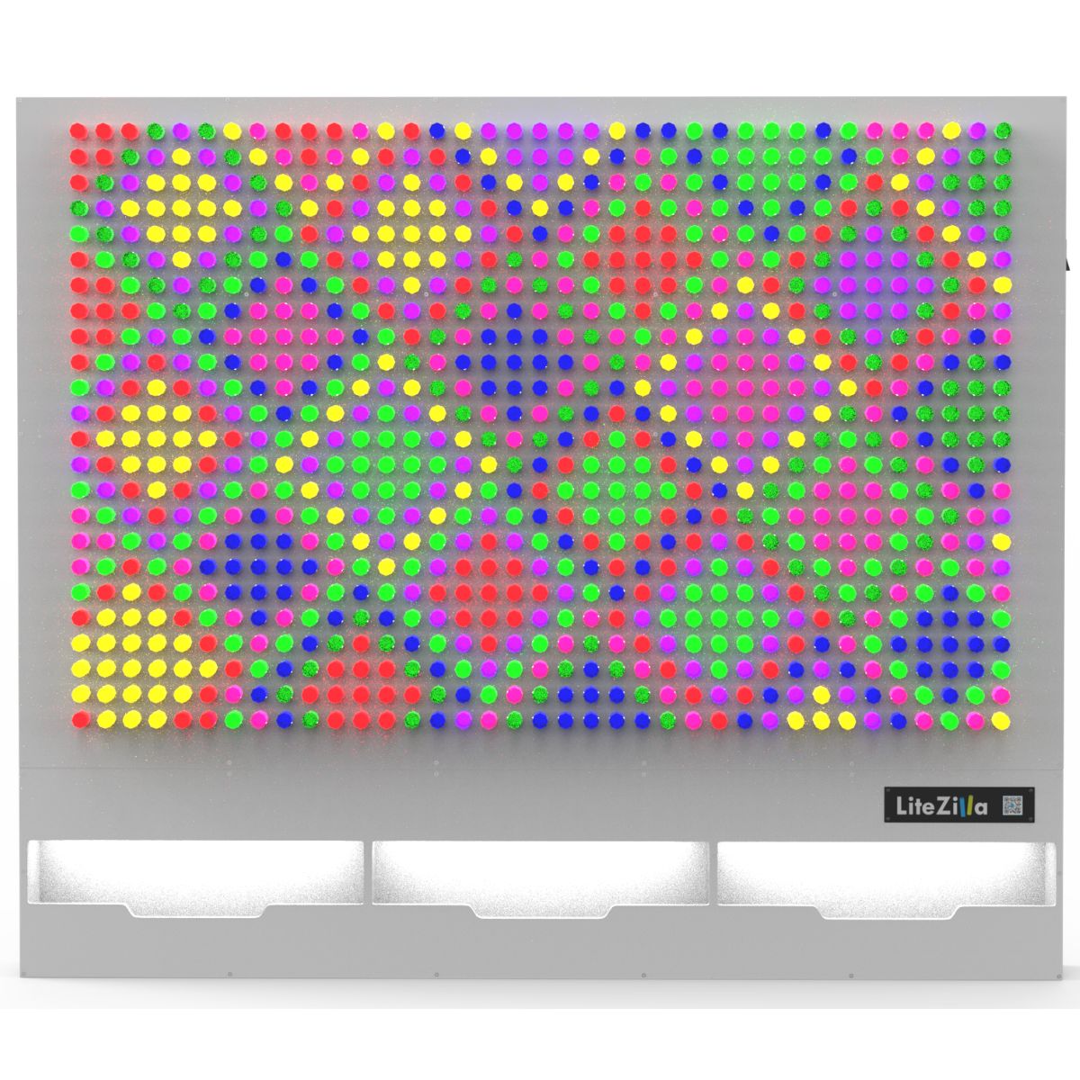 LiteZilla Giant Light Wall 6x5 in White with a design on it in many colors