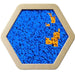 LiteZilla Hexagon Multi Sensory Panel Sequin Flip (Blue to Orange) front view