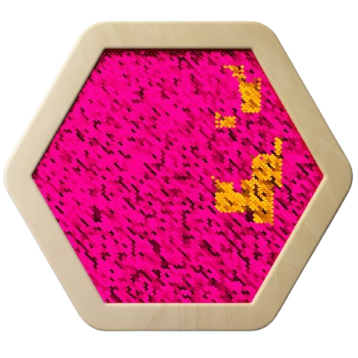LiteZilla Hexagon Multi Sensory Panel Sequin Flip (Pink to Gold) front view