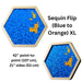 LiteZilla Multi-Sensory Hexagon Panel Sequin Flip (Blue to Orange) XL 42 inch Front View and Sideview